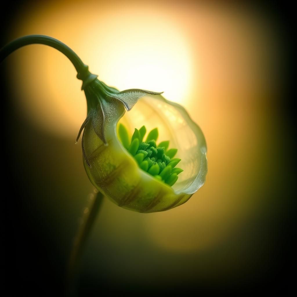 Surreal Seed Pod Bursting with Life