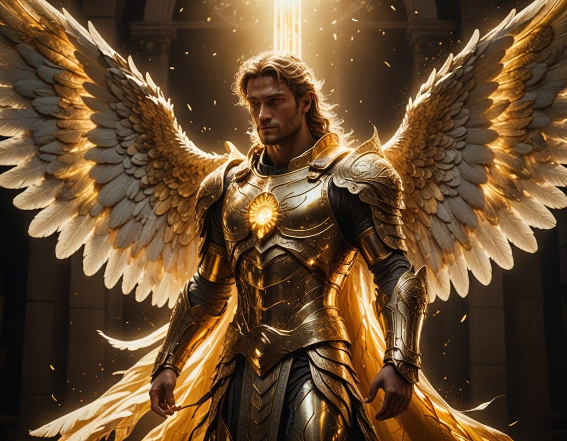 Golden Minotauro Ascends in Radiant Light