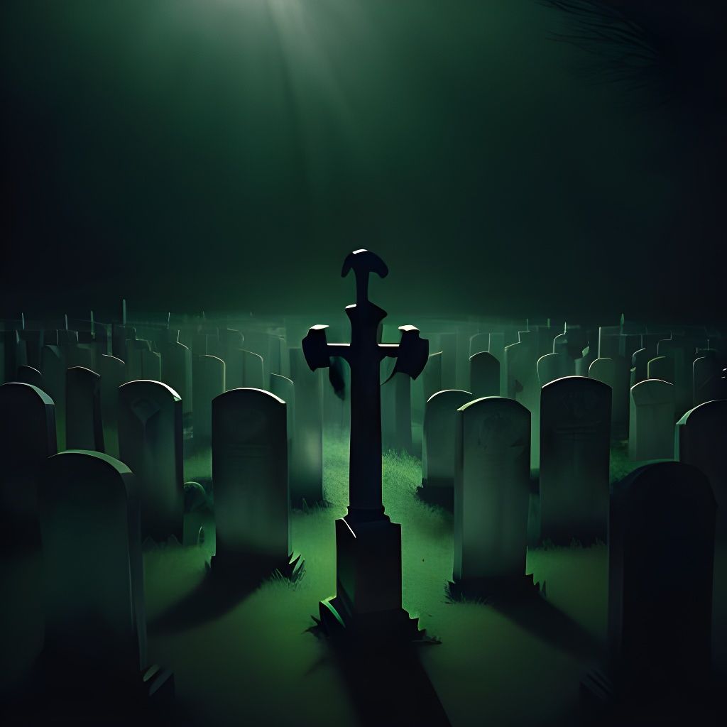 Lovecraftian Graveyard Masterpiece in Shadow Art