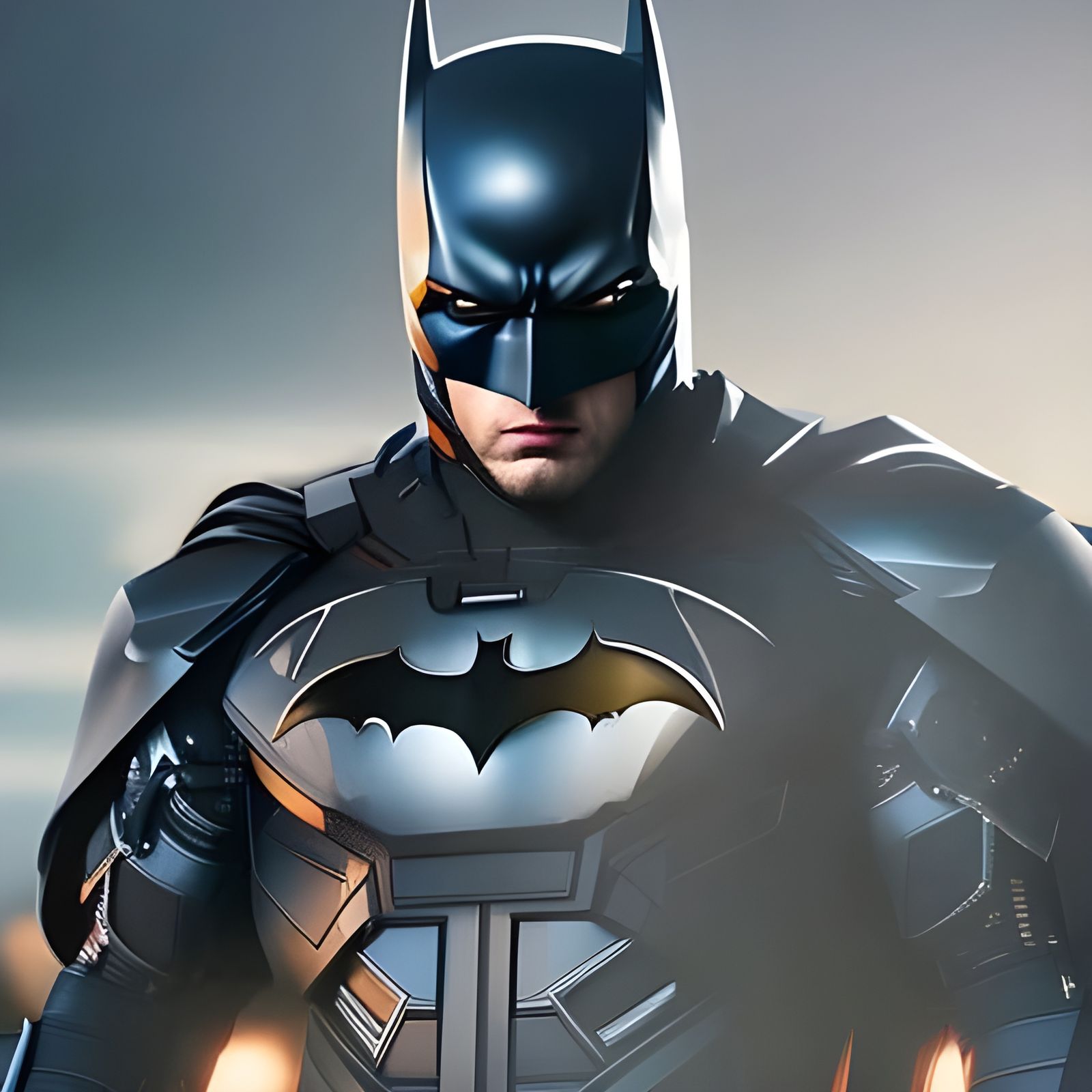 Futuristic Cyborg Batman Portrait in Sci-Fi Style