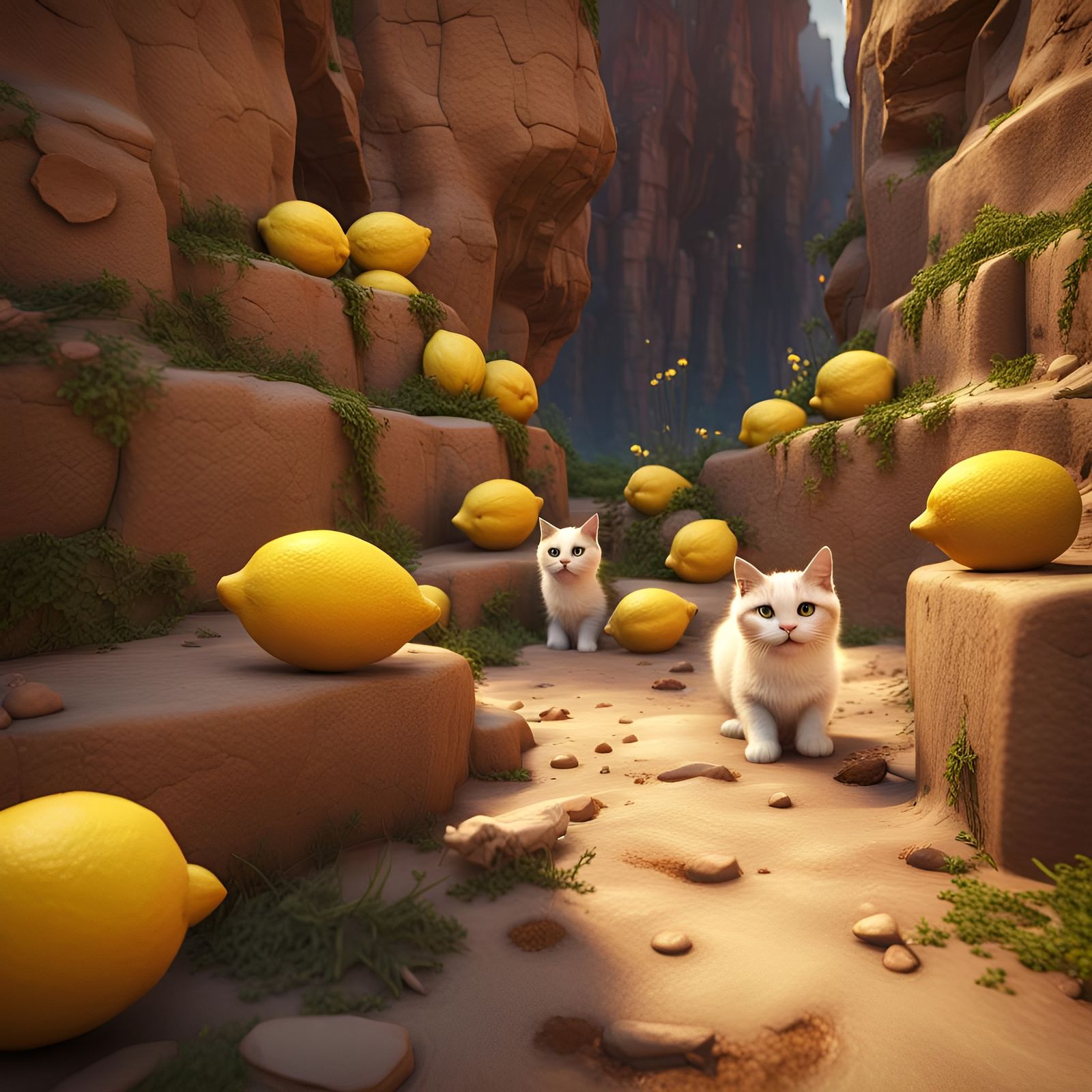 Lemon Cats in Canyon: 3D Game Cinematic