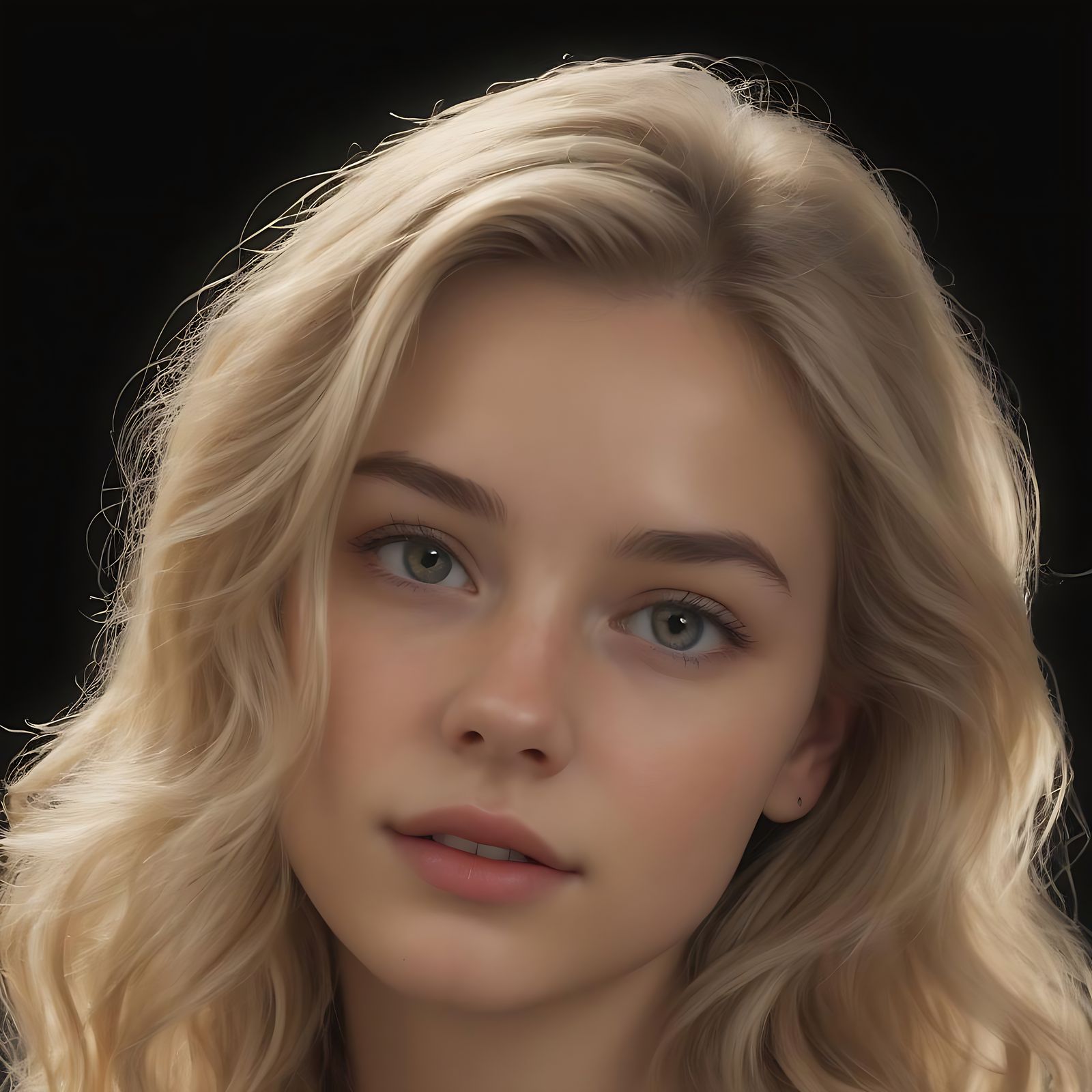 Stunning Blonde Woman with Wavy Hair and Strong Feminine Ene...