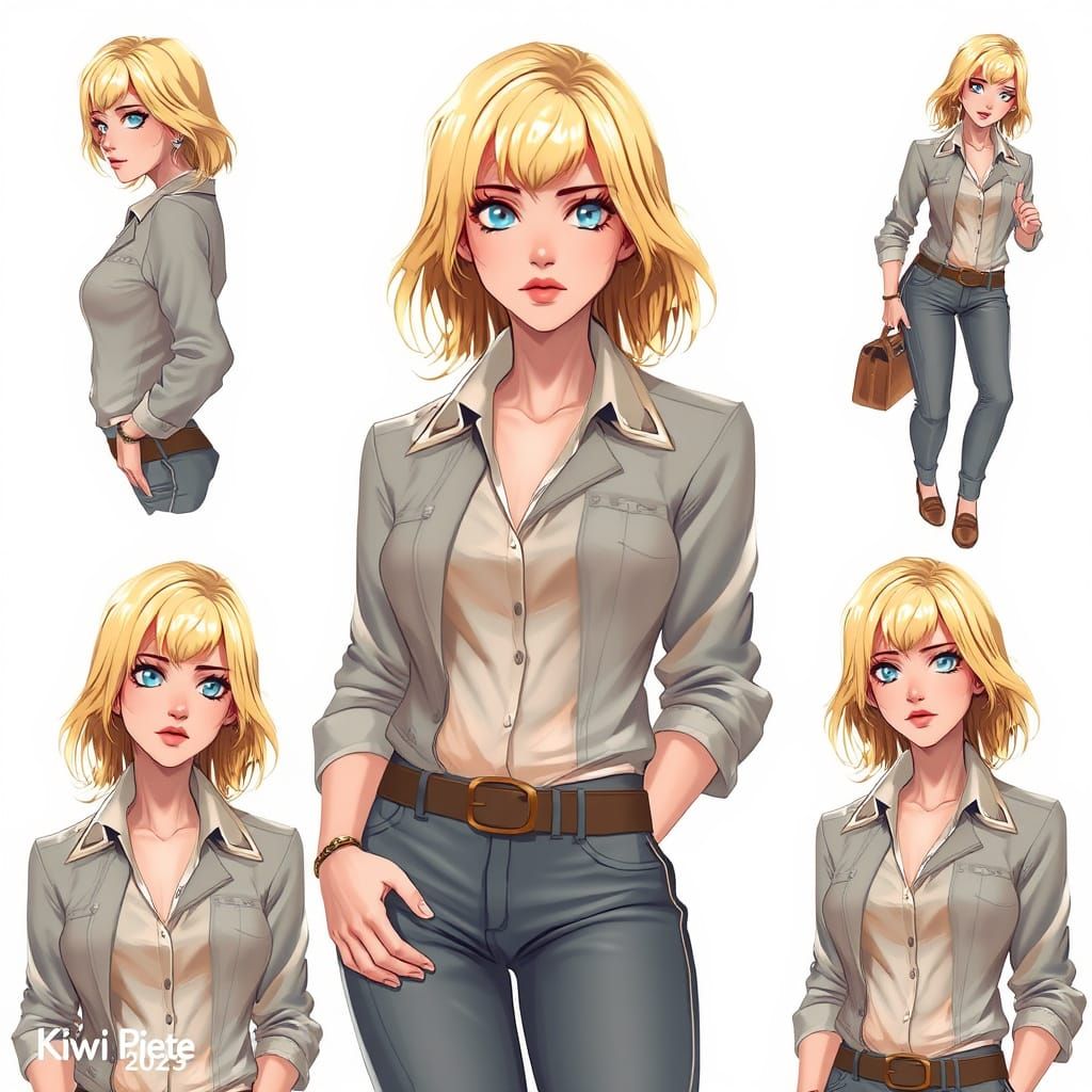 Anime-Inspired Woman in Fashionable Cyberpunk Attire