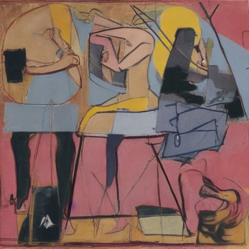 Abstract Figures Fainting: Color Field Pop Art