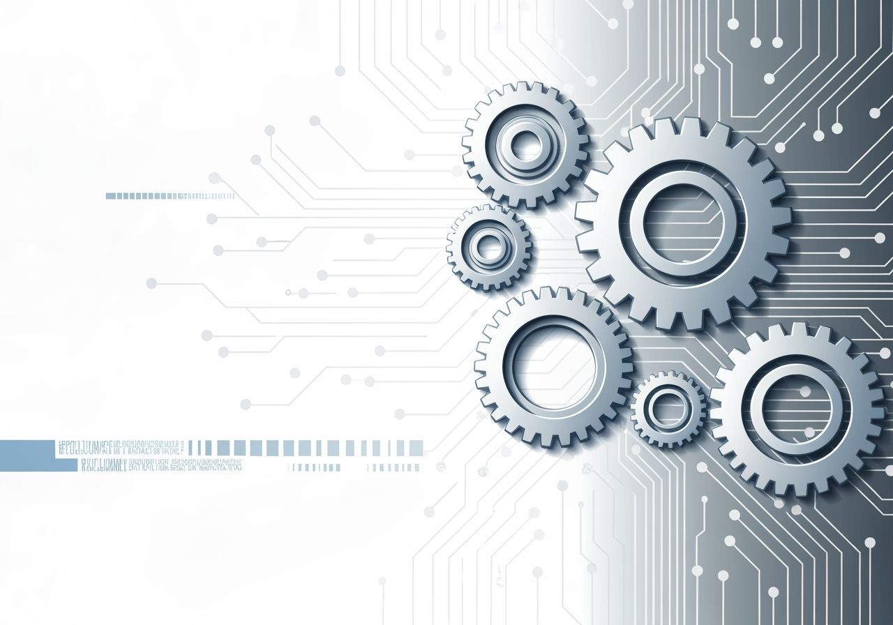Futuristic Interlocking Gears Illustration