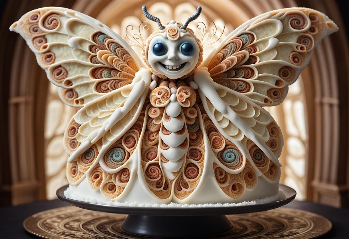 Fractal Cake Angel Moth Food Photography