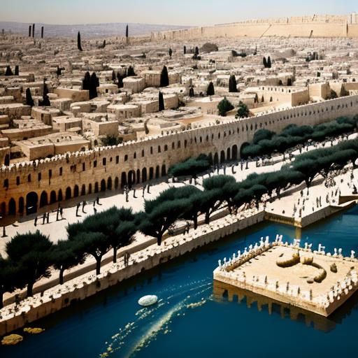 Surreal Zebra and Jelly Cityscape of Jerusalem