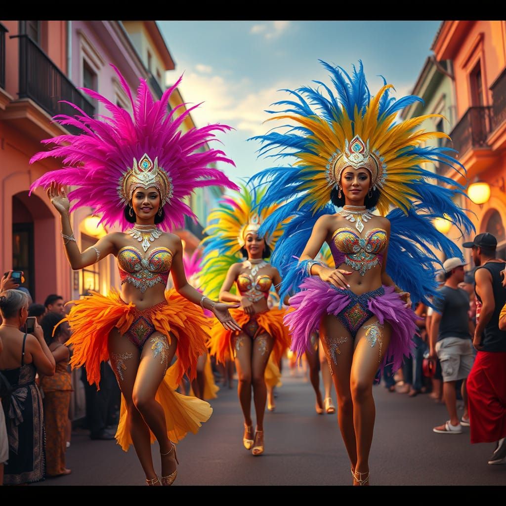 Hyper-Realistic Carnival Scene in Vibrant Brazilian Style