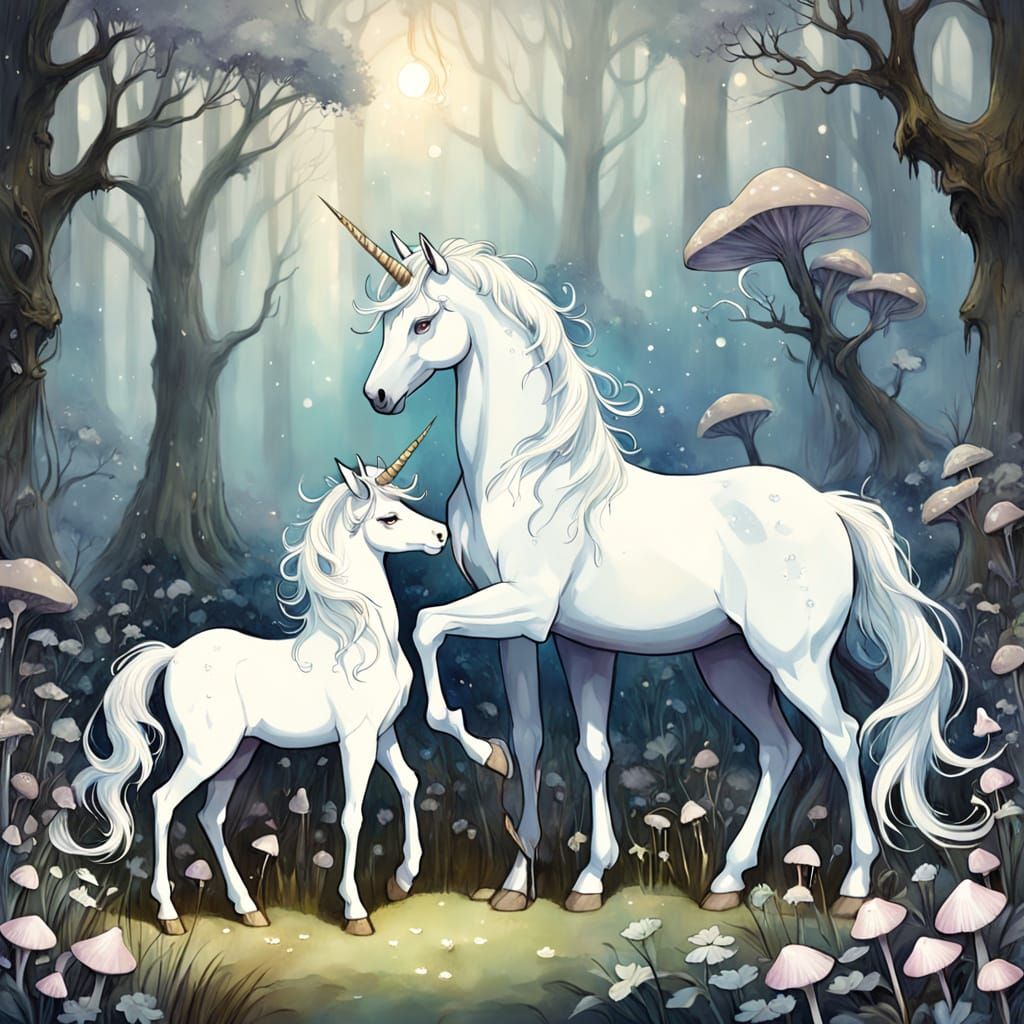 Enchanted Unicorns in a Magical Fairy Glade