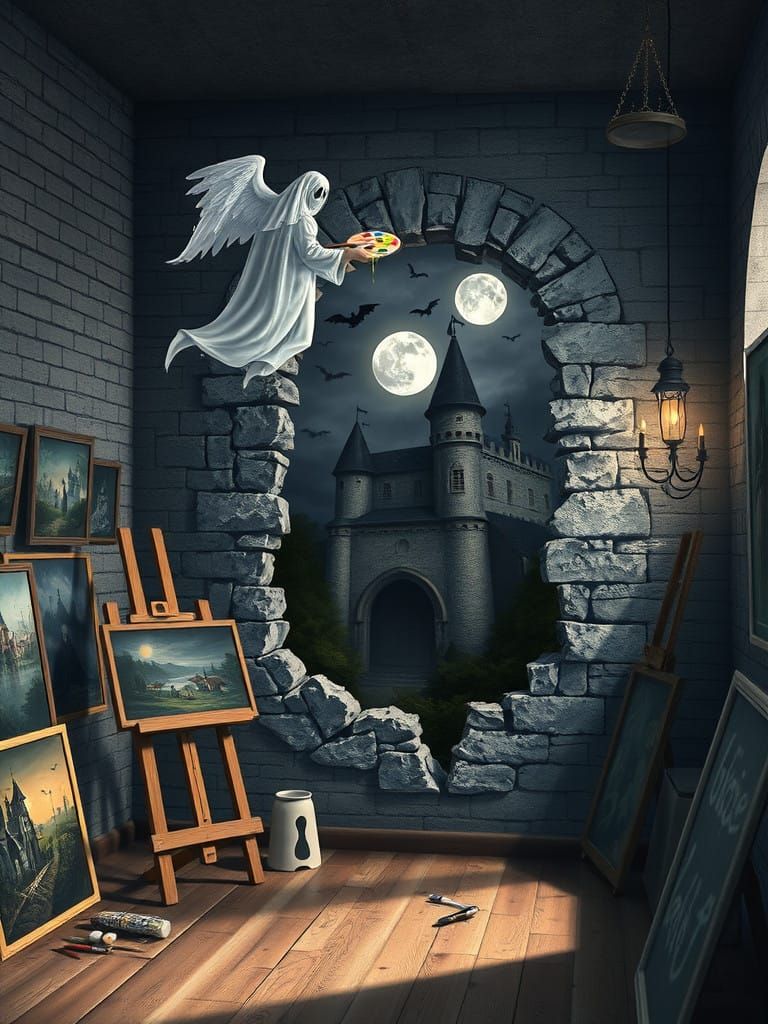 Surreal Spooky Ghost Artist Creates Trompe l'Oeil Masterpiec...