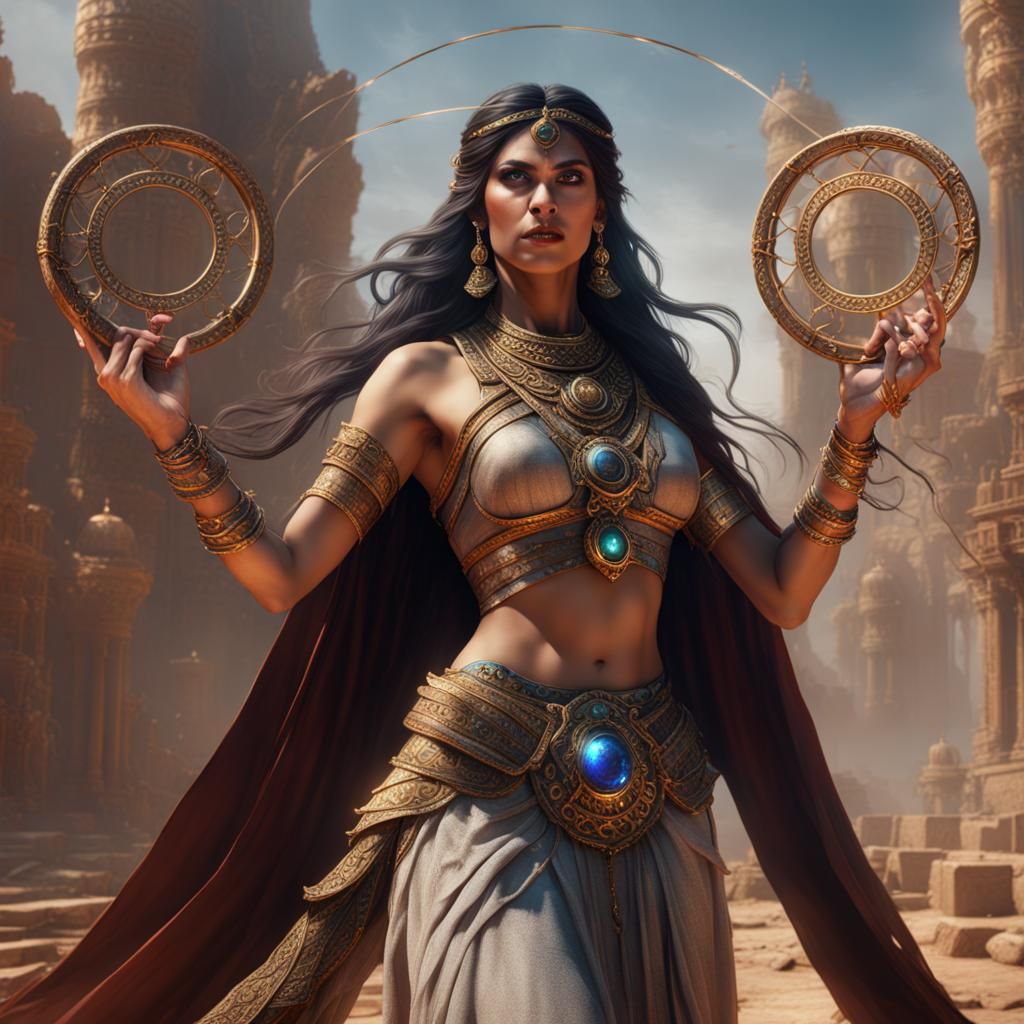 Ishtar with Hoops: Fantasy Concept Art
