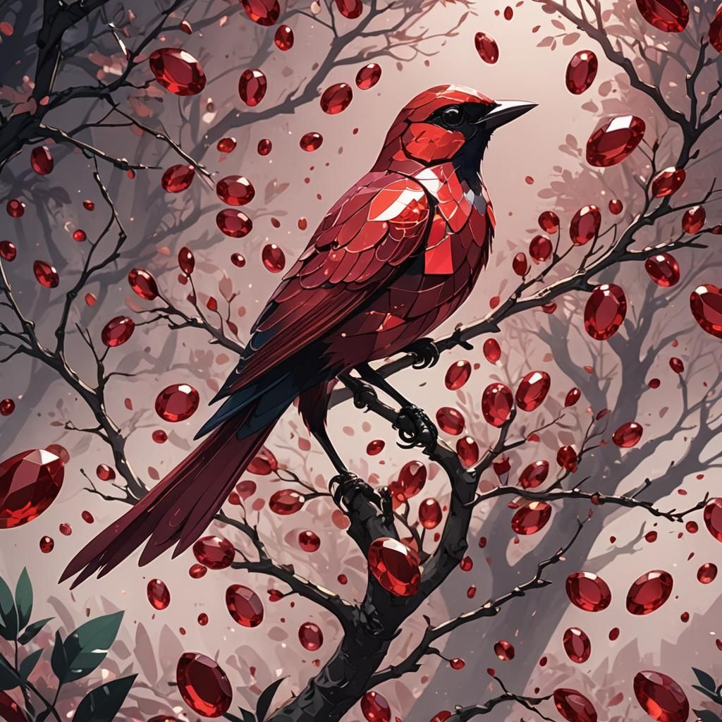 Ruby Cardinal in Cel-Shaded Anime Style