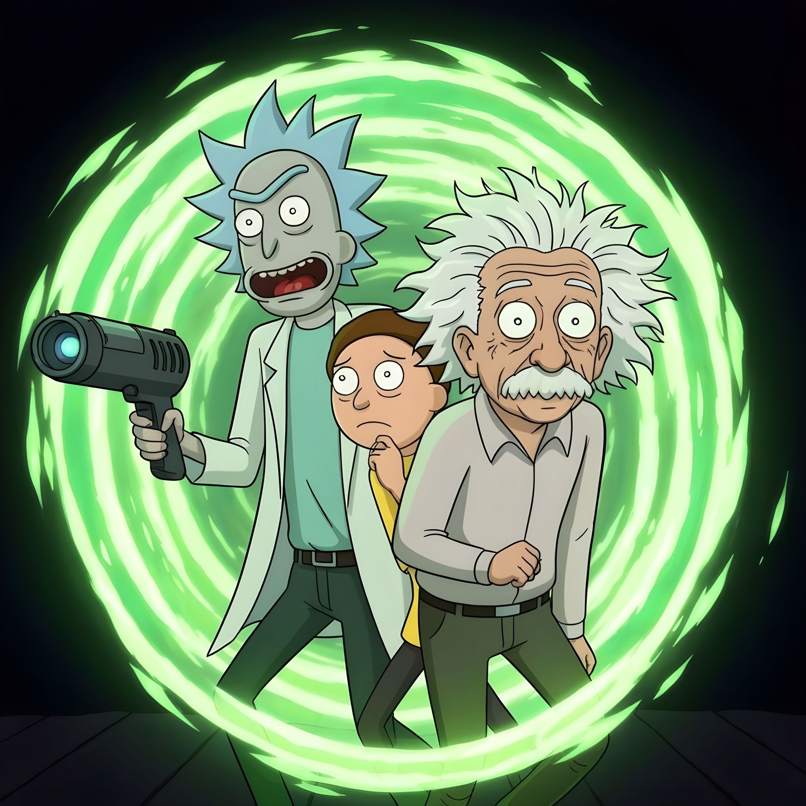 Rick and Morty's Einstein Adventure Through Portal
