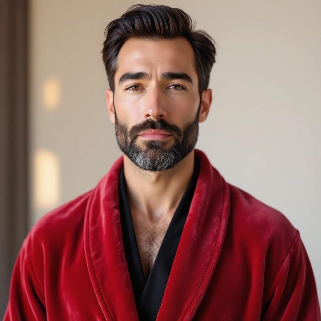 Handsome Man Portrait in Neo-Impressionist Style