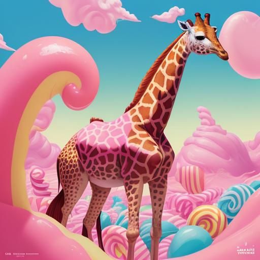 Animated Giraffe in a Candy Art Style
