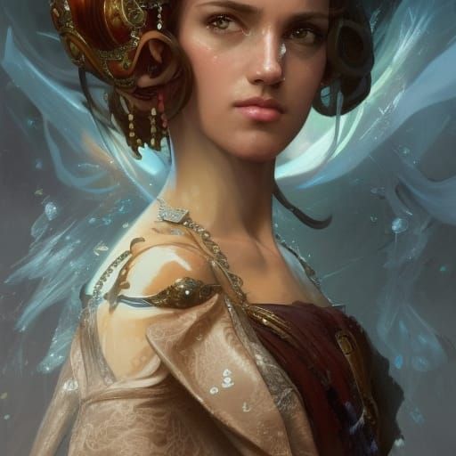 Regal Spanish Queen Portrait in Hyperdetailed Style