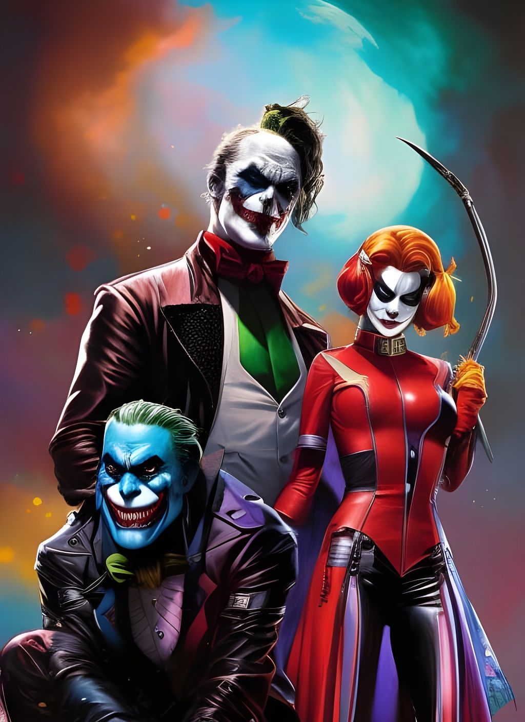 Crayon Caricature: Harley Quinn and The Joker