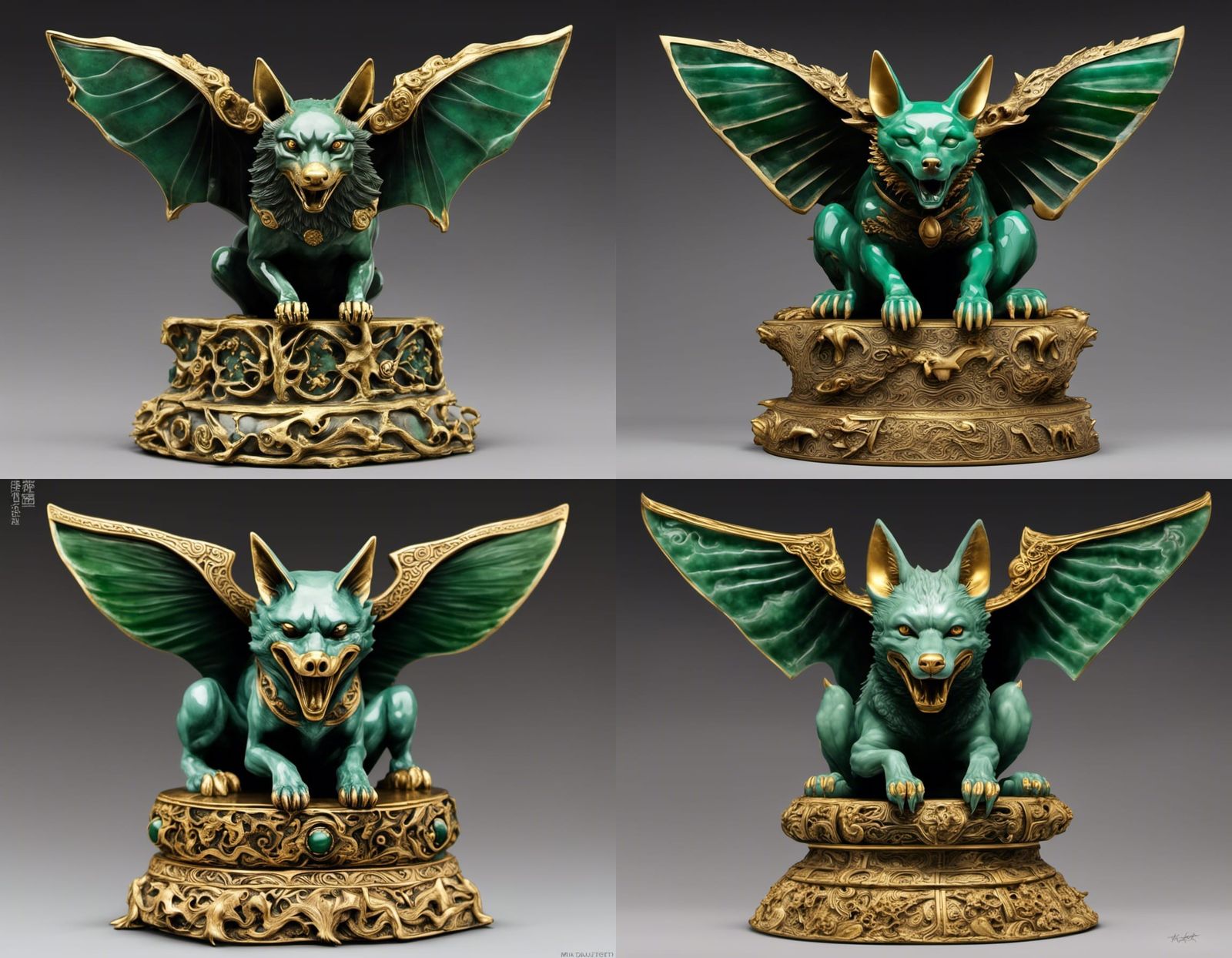 Jade Jackal Pendant in Antique Chinese Style