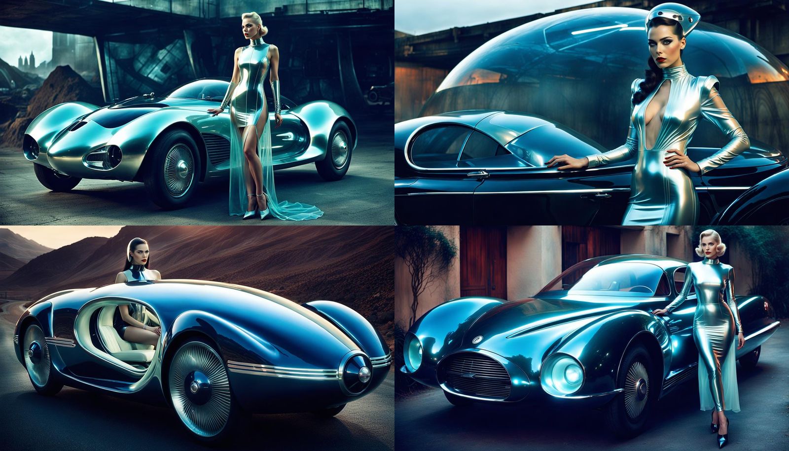 Retrofuturistic Android Car Advertisement