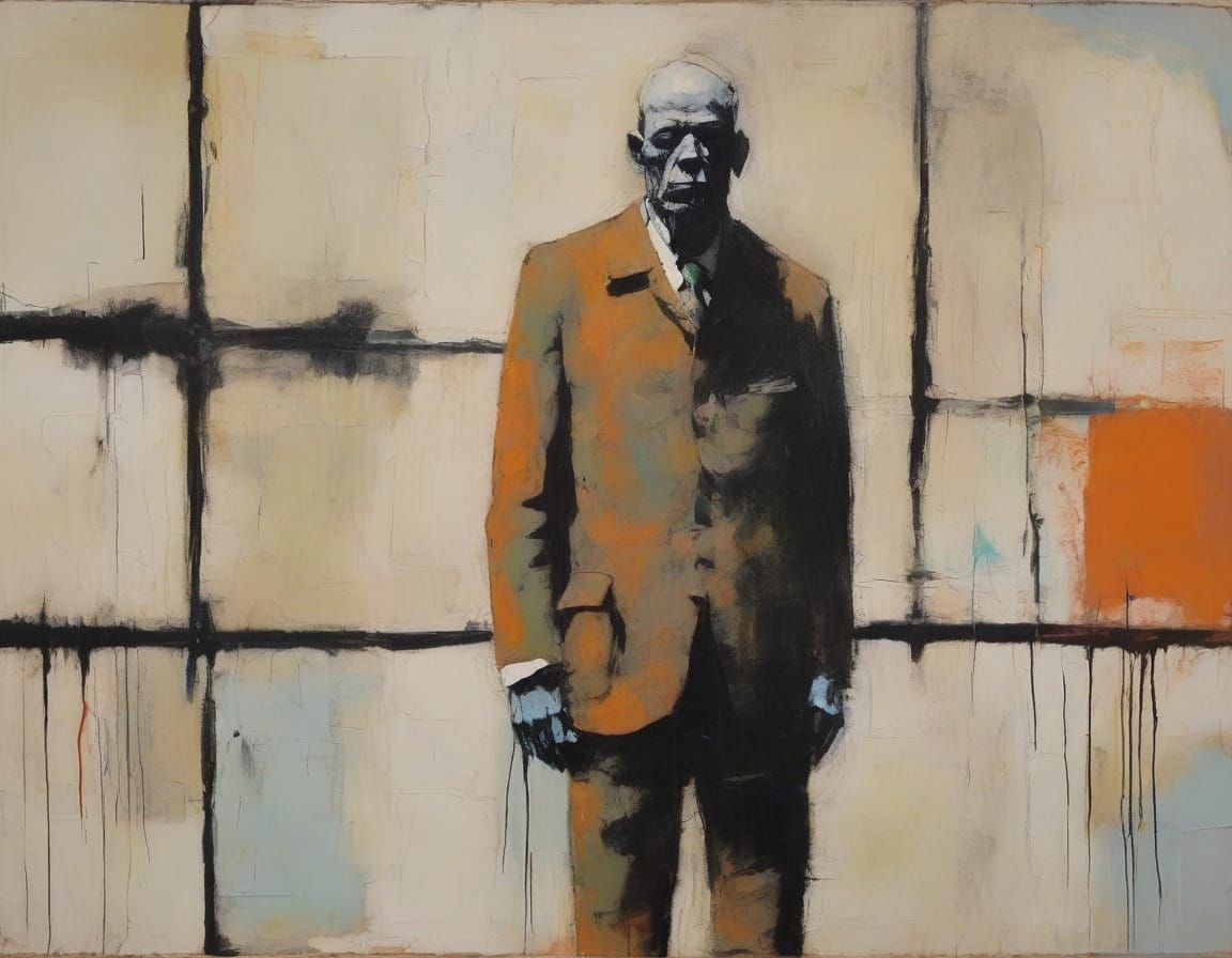 Tormented Figure in Fading Light