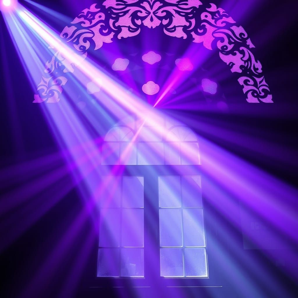 Ethereal Light Beams Through Ornate Window