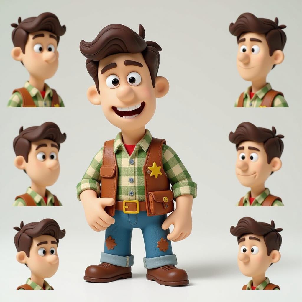 Personnage de dessin animé réaliste en pâte à modeler