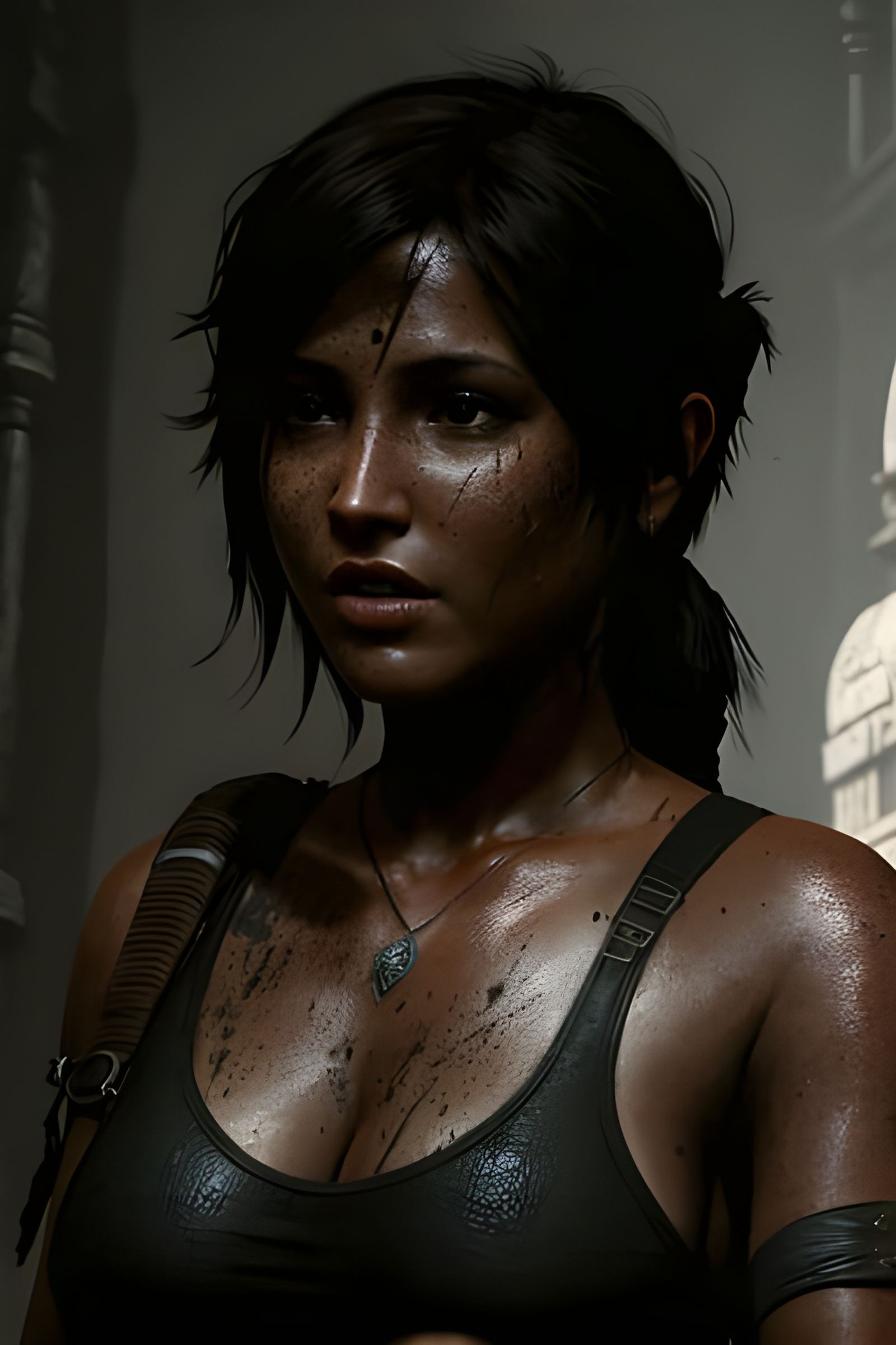 Lara Croft Portrait in Tomb Raider Outfit