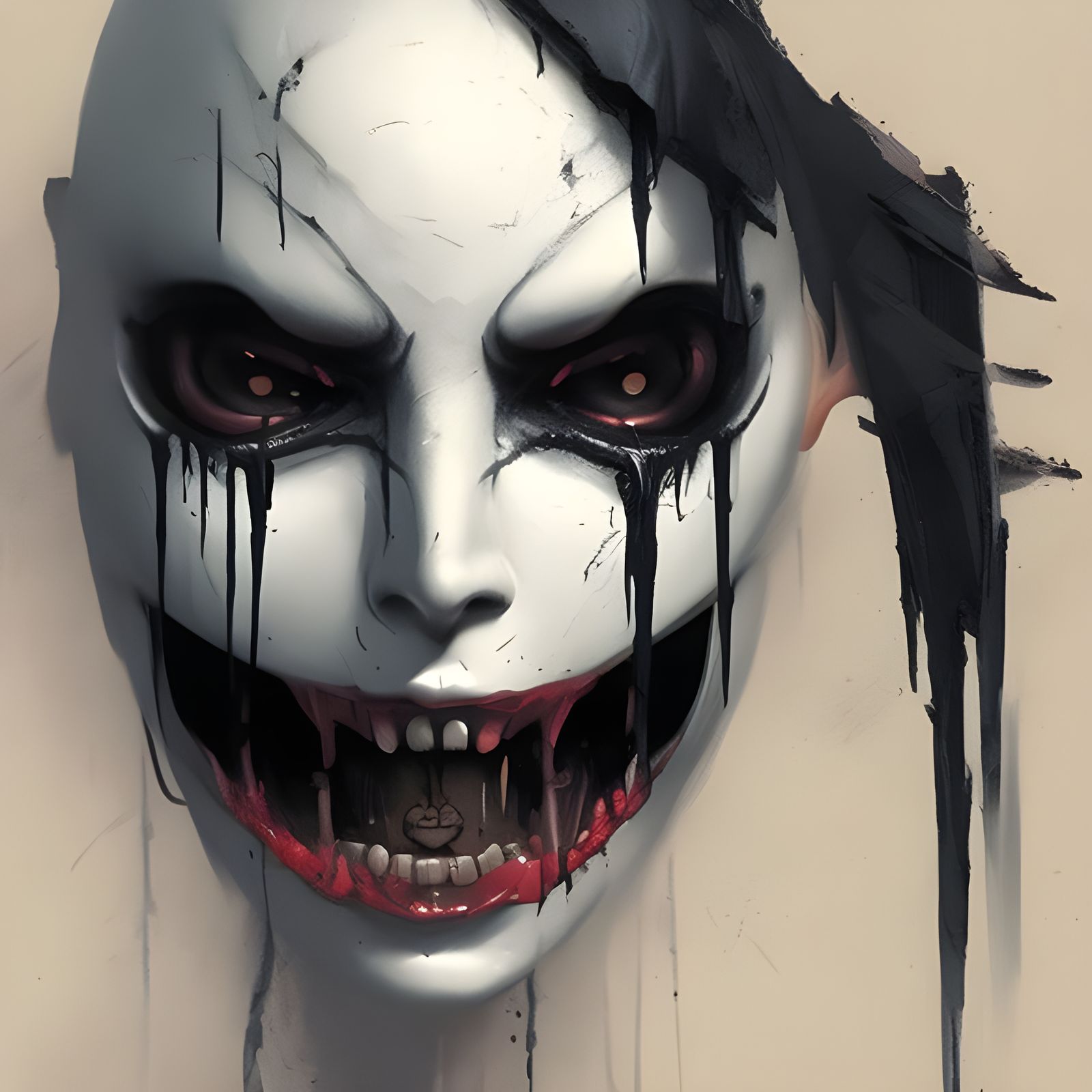 Sinister Anxiety Emoji in Dark Fantasy Style