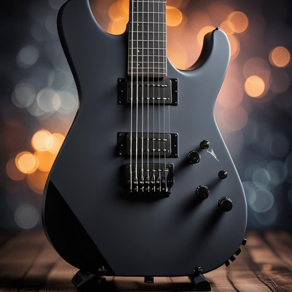 Dark Gray Jackson Guitar with Black Strings