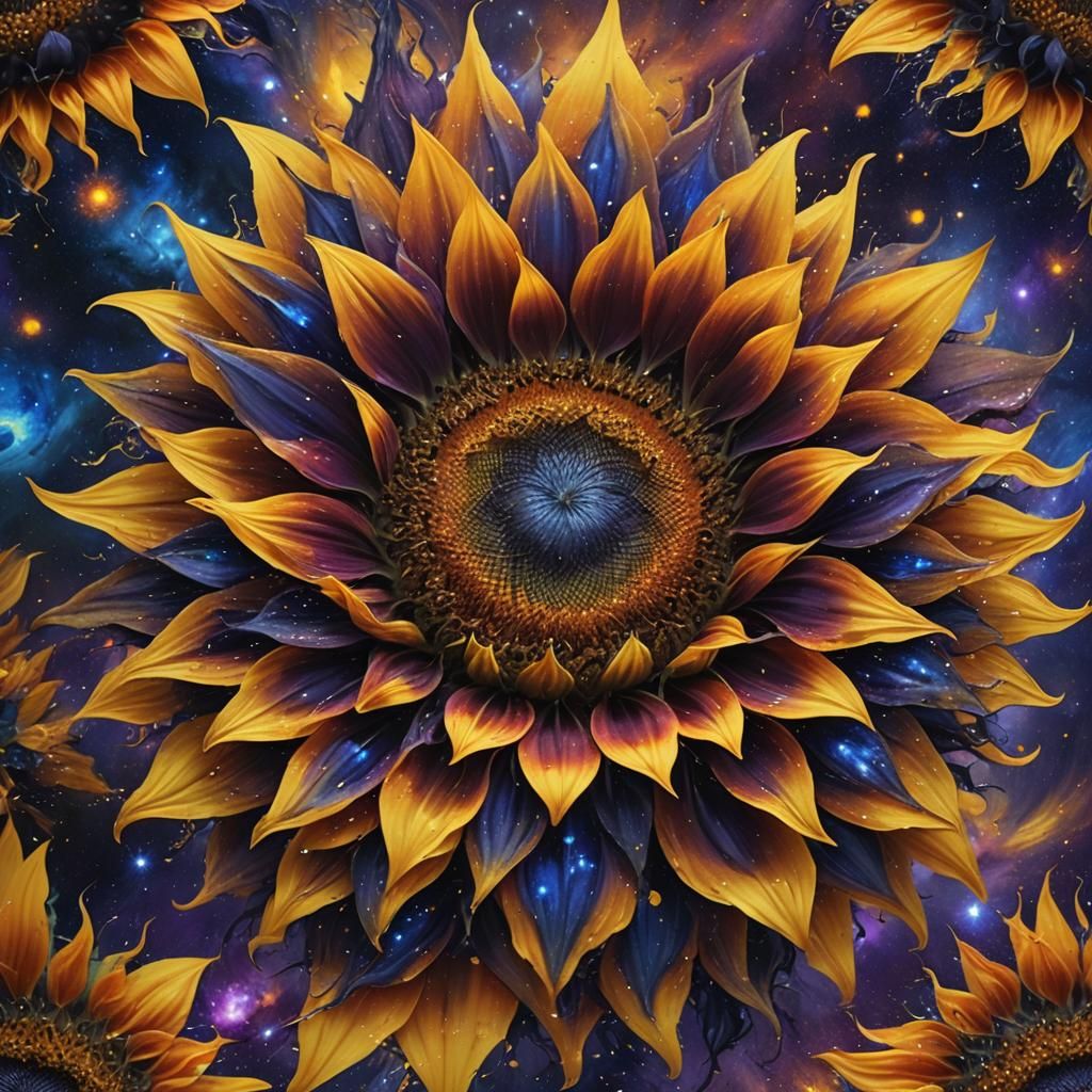 Sunflower Galaxy: Fantasy Art Nouveau Concept