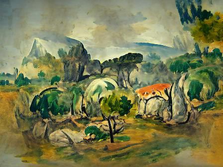 Cézanne-Inspired Landscape Painting