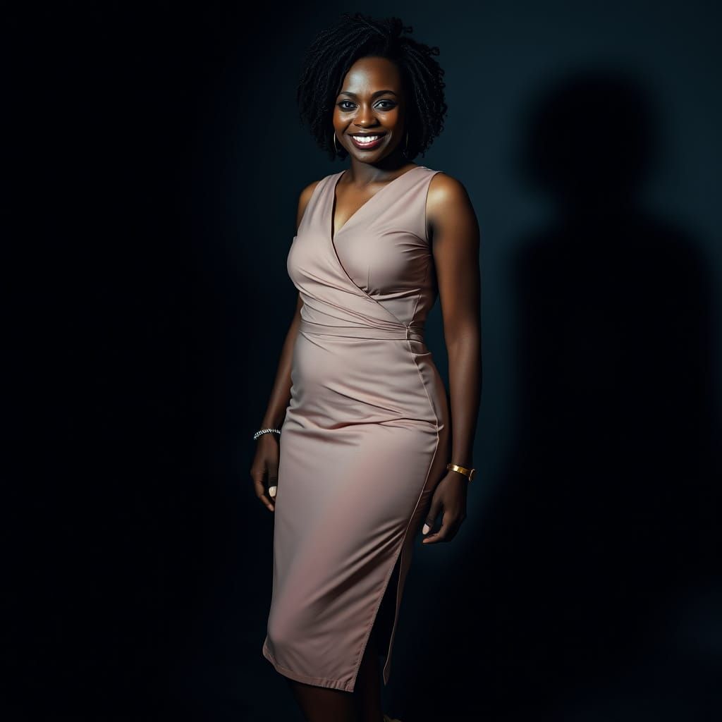 Confident African-American Woman Portrait in Elegant Style