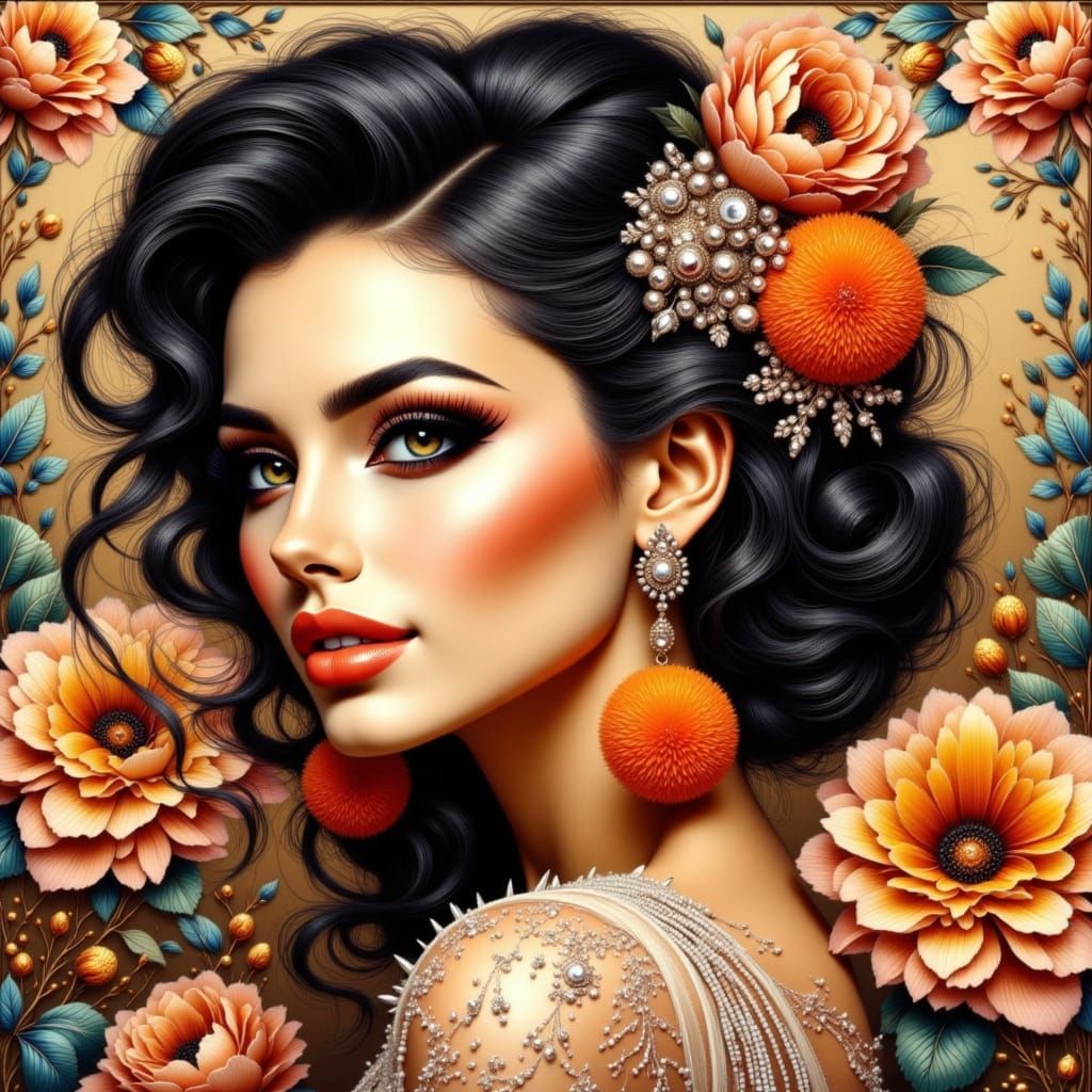 Retro Glamour Beauty in Art Deco Style