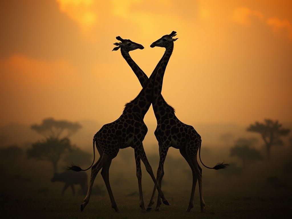 Giraffes Danced in a Moonlit Savannah