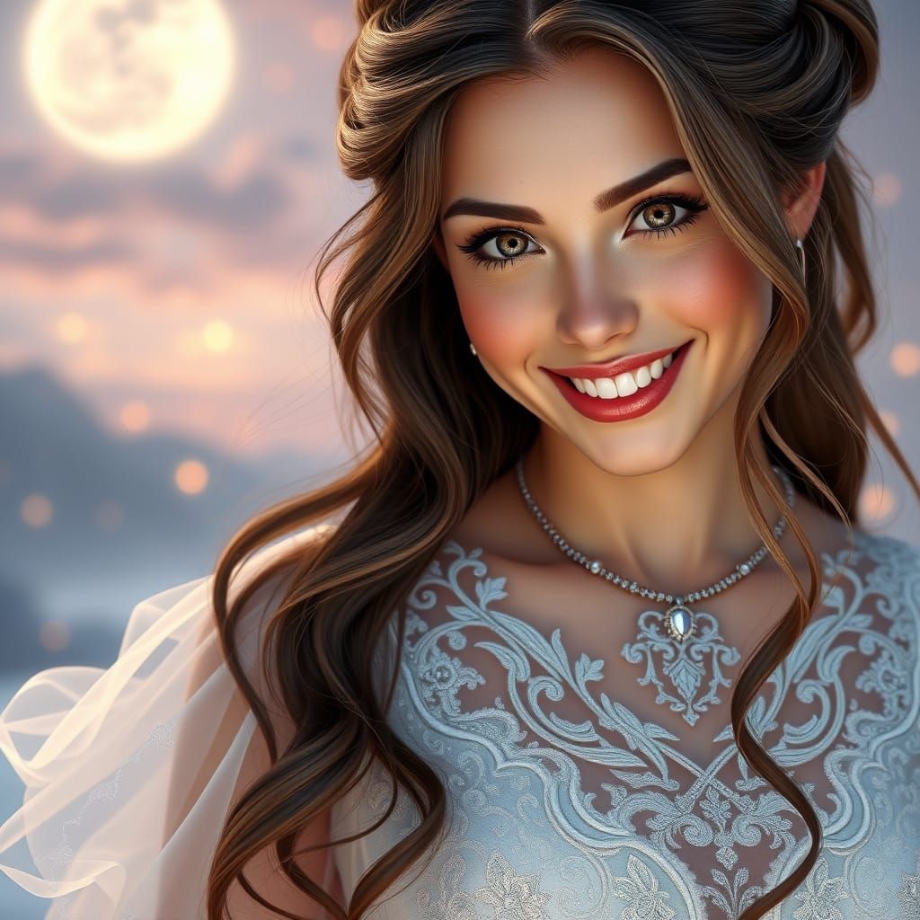 Effortless European Beauty in Whimsical White Gown