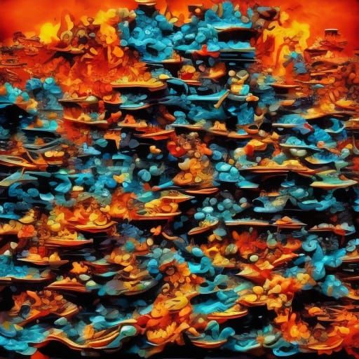 Epic Cinematic Scene: Mutated Creature Emerges from Volcano ...