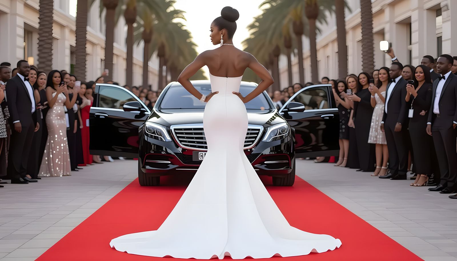 Glamorous Actress on Red Carpet in Fashion Photography Style