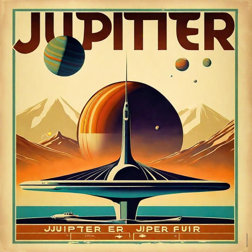 Retro Tourism Poster for Jupiter Travel