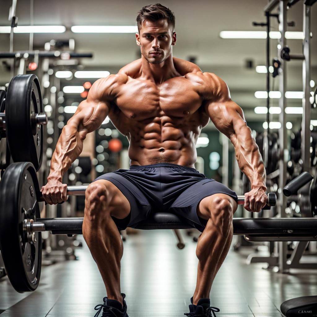 Gym Physique: Handsome Muscular Man