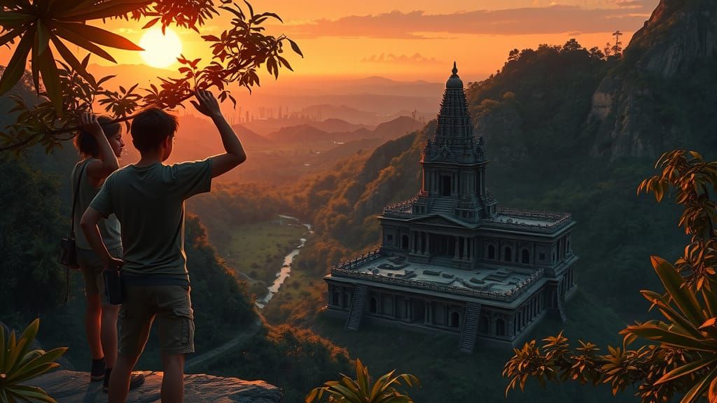 Survivors Discover Ancient Ruins in Dystopian Landscape