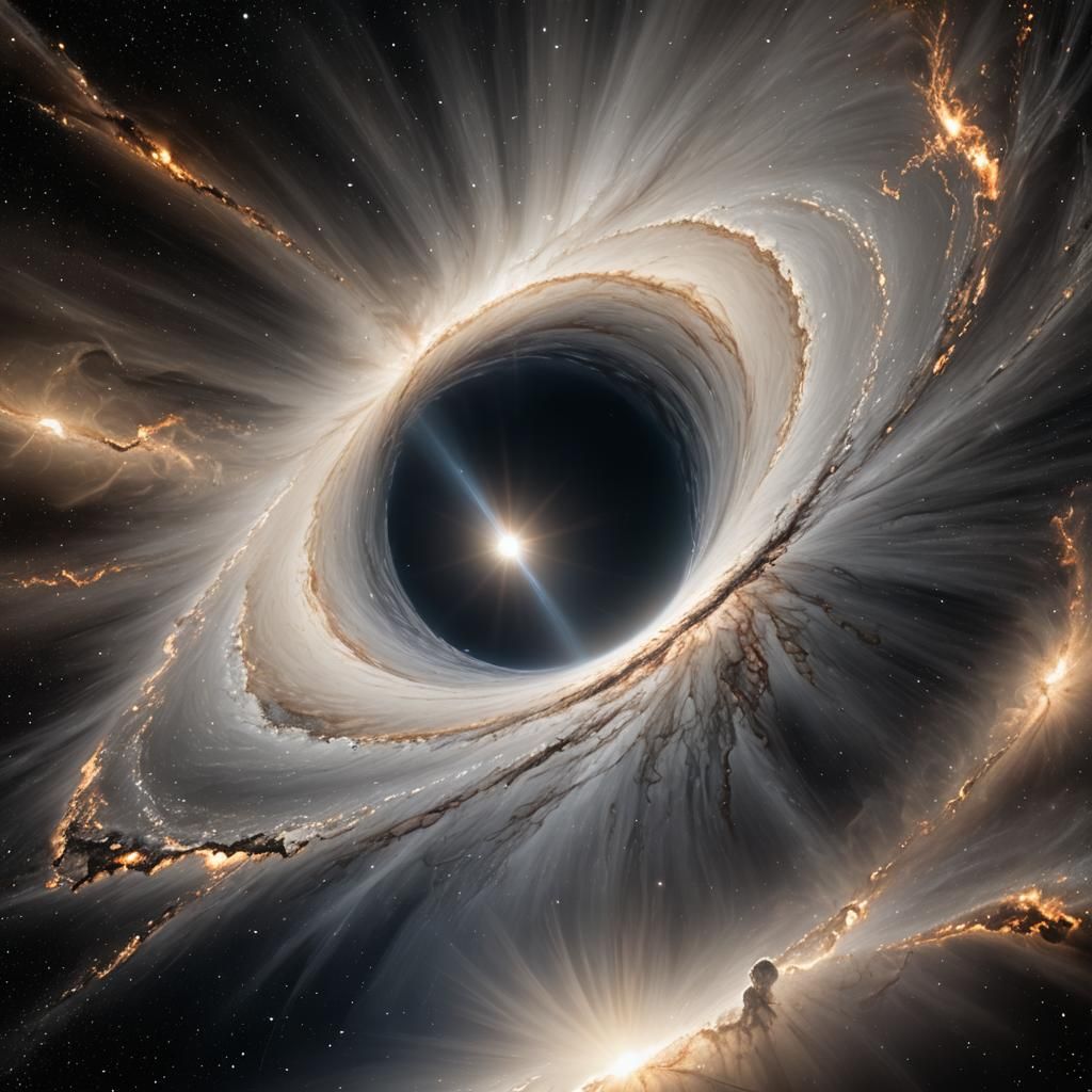 White Swirling Black Hole with Light Beam