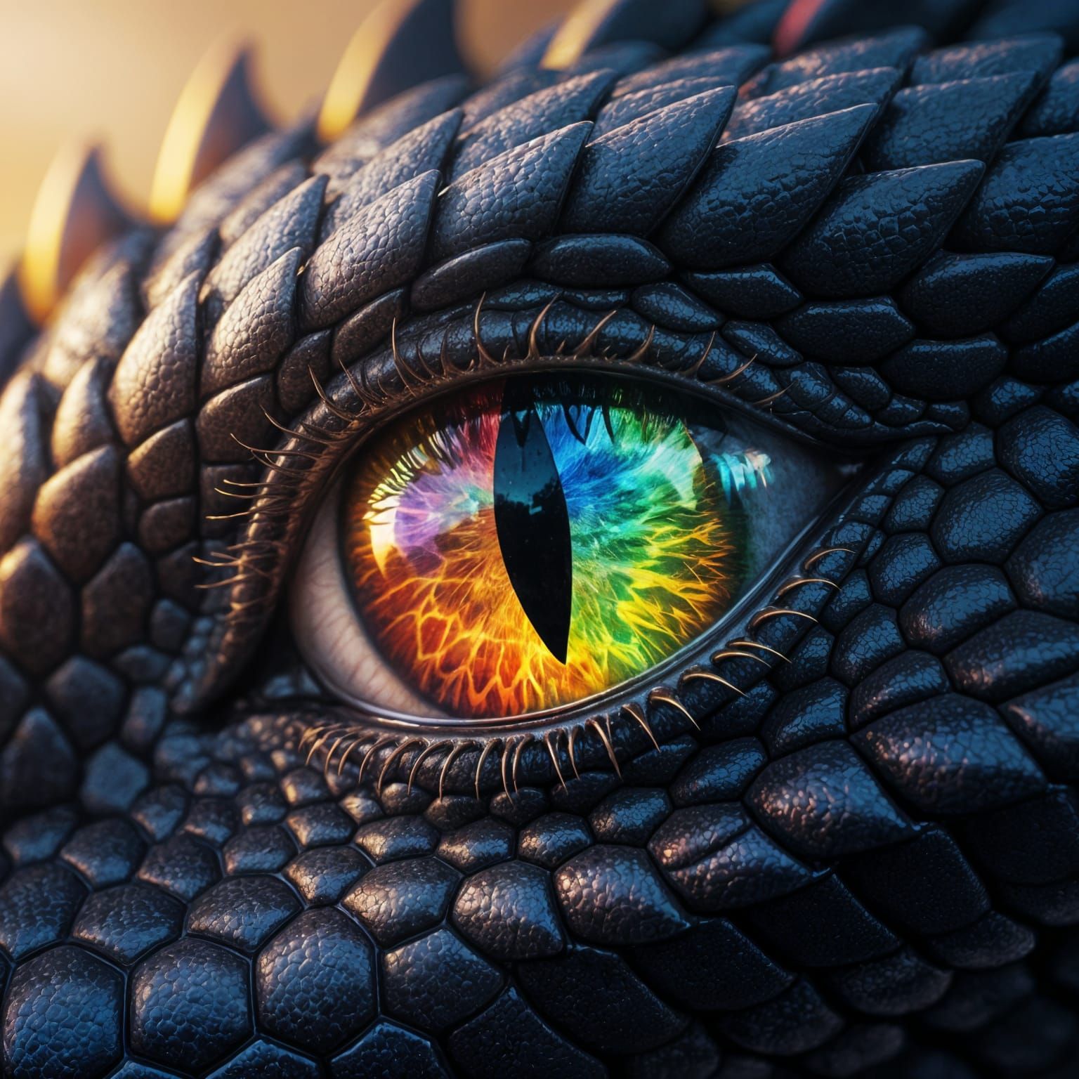 Rainbow Dragon Eye Macro in Hyperrealism