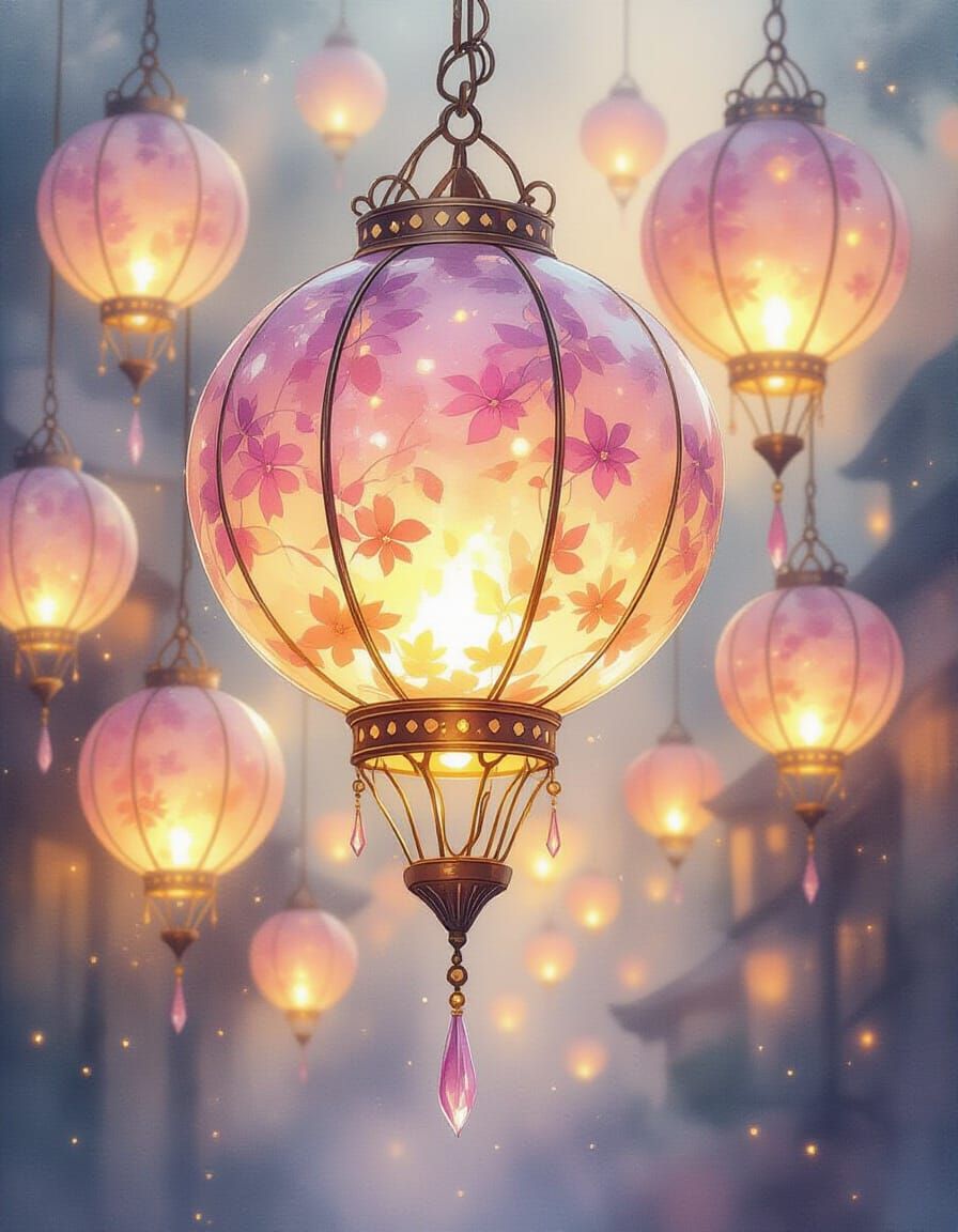 Dreamy Crystal Lantern Fantasy World