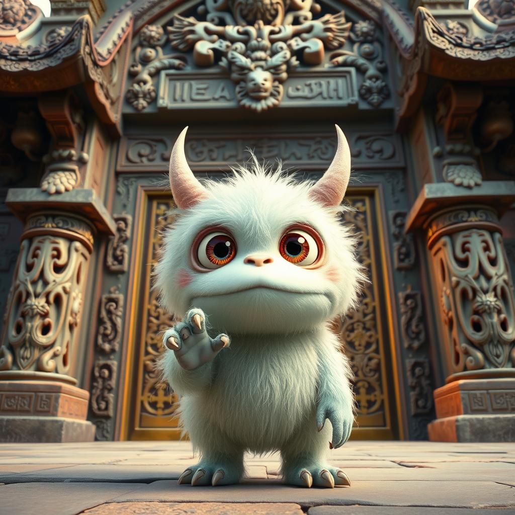 Pastel Monster Knocks on Heaven's Gate: Fantasy Art