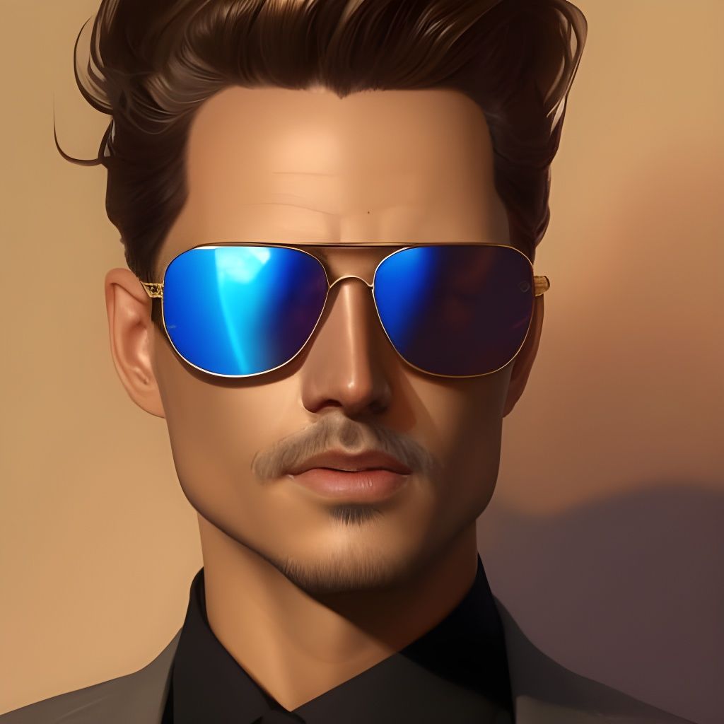 Hyperdetailed Portrait of a Person Wearing Sunglasses