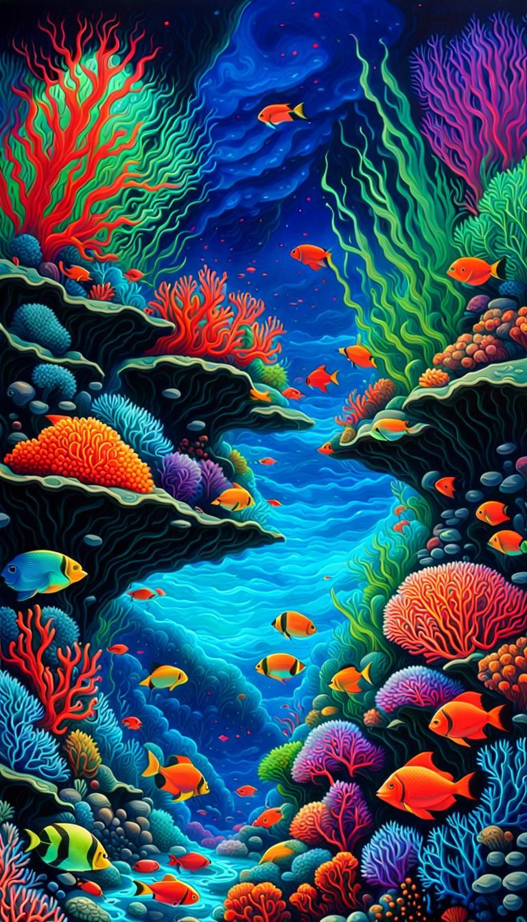 Dark Light Coral Reef