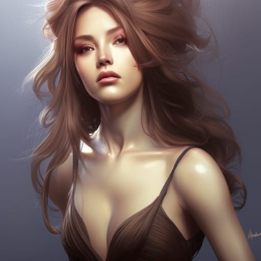 Woman with Plastic Surgery: Hyperdetailed Artstation Portrai...