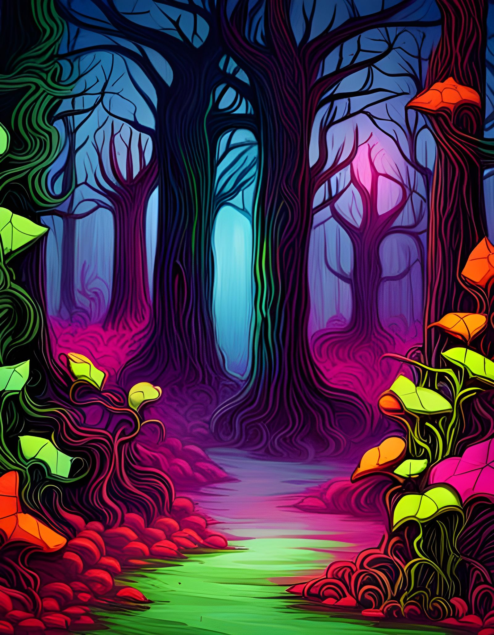 Creepy Poison Ivy in Graffiti Art Style