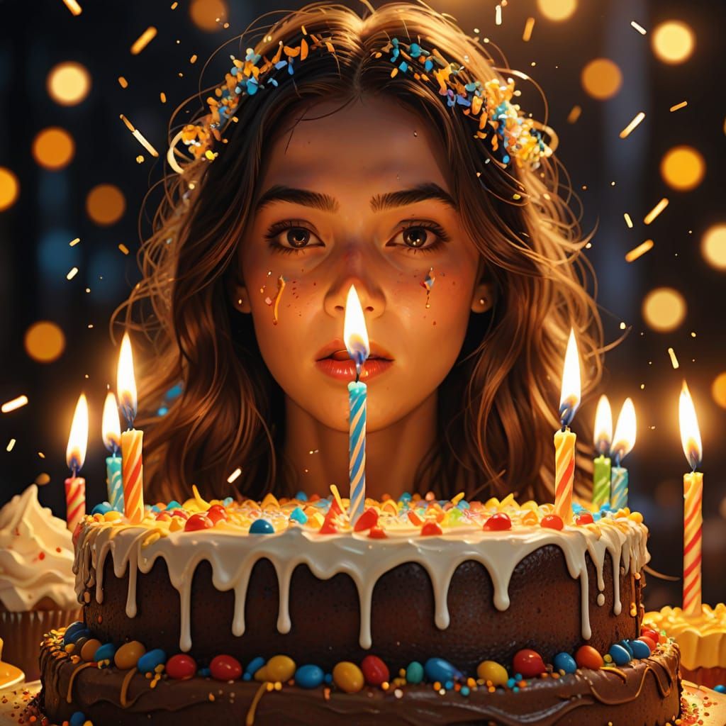 Vibrant Birthday Celebration in Digital Art