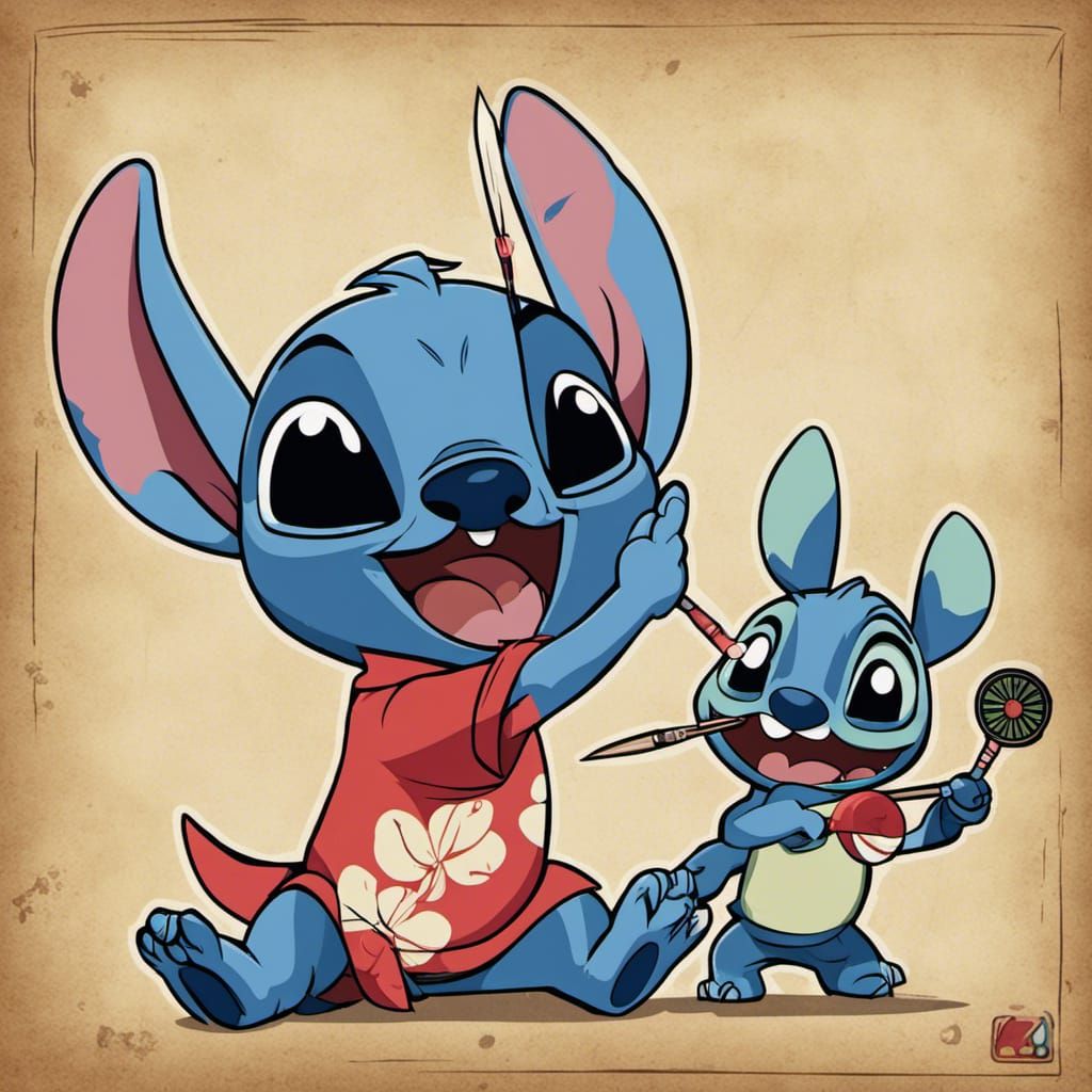 Lilo and Stitch Play Darts Together